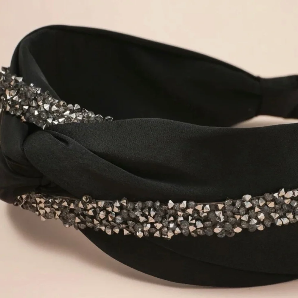 Stunning New Beaded Black and Silver Headband - Add Elegace to Any Outfit!
